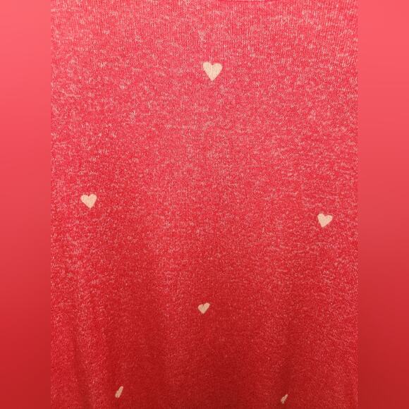 Buffalo David Bitton Red Heart Print Long Sleeve‎ Pullover Top Womens Size Small - Picture 9 of 10